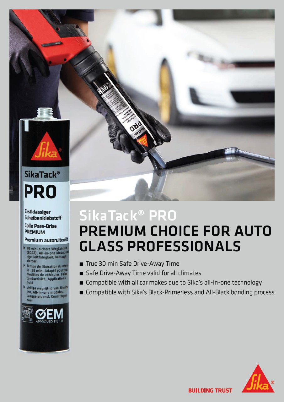 SikaTack®PRO -汽车玻璃专业人士的高级选择