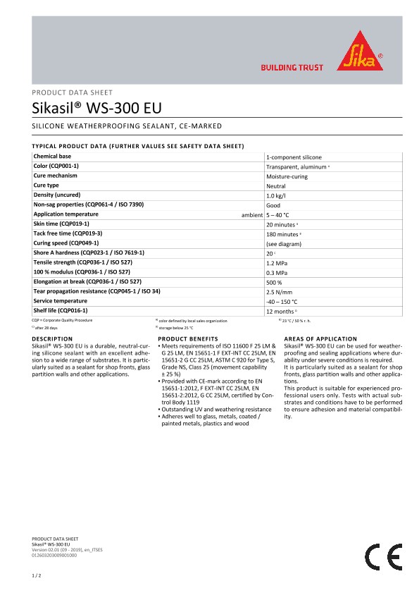 Sikasil®WS-300欧盟