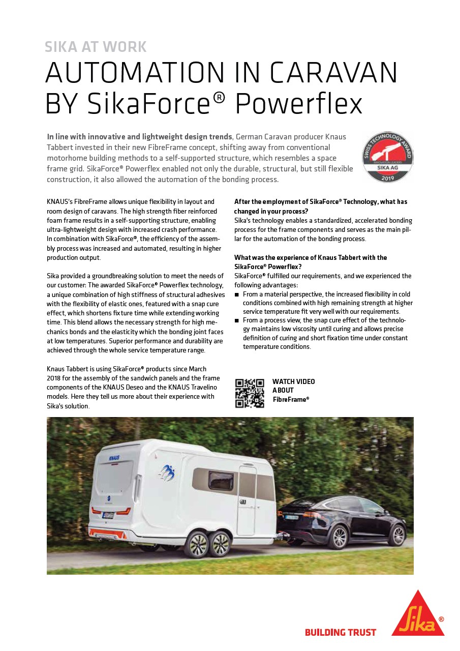 SikaForce®Powerflex的Caravan自动化